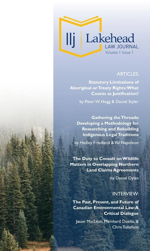Lakehead Law Journal, Vol 1, Issue 1
